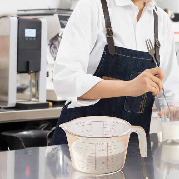 Openpig Plastic Measuring Cup, Plastic Clear Heat-resistant with Angled Grip and Spout Stackable Liquid Measuring Cup for Kitchen Use