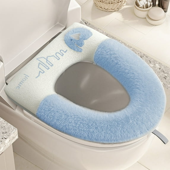 Openpig Plush Thickened Toilet Seat Cushion, Washable, Reusable, Soft, Skin Friendly, Warm and Comfortable Universal Toilet Seat Cushion