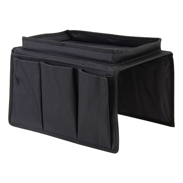 Openpig Sofa Armrest Organizer with Cup Holder Tray Chair Arm TV Remote Holder for Recliner Couch Armchair Caddy Bedside Storage Pockets Bag