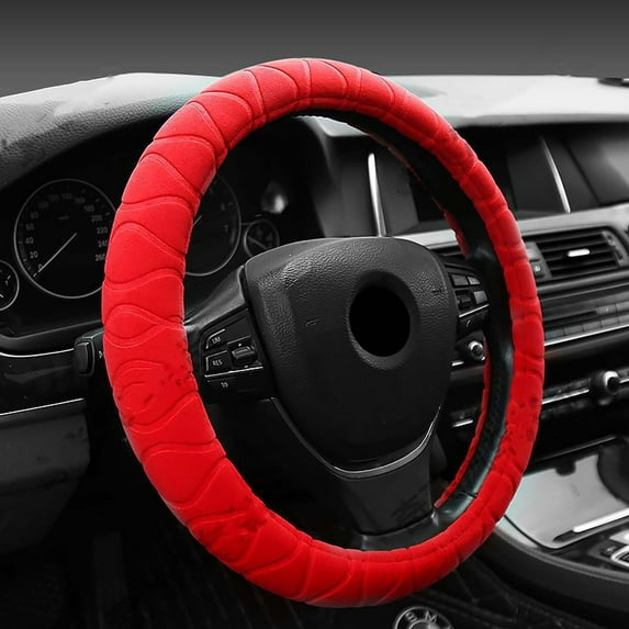 Openpig Soft Steering Wheel Cover, 15 Inch Elastic Steering Wheel Protector, Anti-Slip Car Steering Wheel Protector, Steering Wheel Accessories