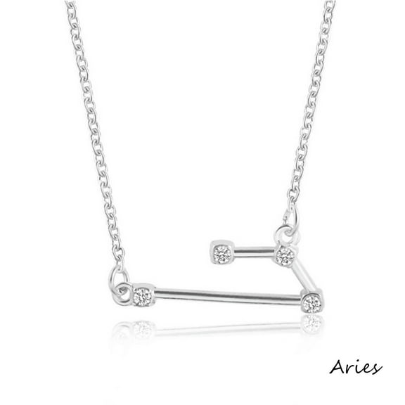 Openpig Sterling Silver Astrology 12 Constellation Horoscope Astrology Zodiac Necklace Birthday Jewelry for Women
