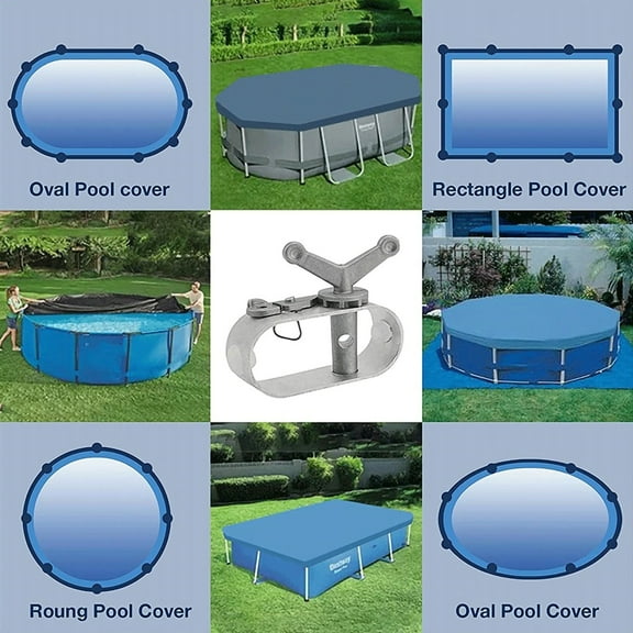 Openpig Swimming Pool Cover Winch for Above Ground Swimming Pool Oval Swimming Pools Winter Cover Heavy Duty Aluminum Constructed Winch Ratchet Cable Tightener
