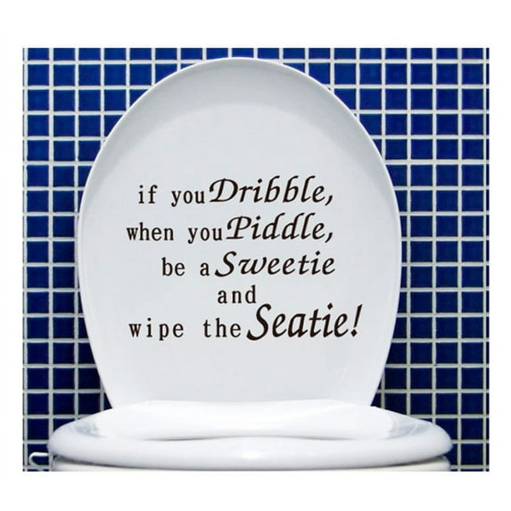 Openpig Toilet Stickers Decal, Vinyl Wall Art Sign Decor, Removable Self-Adhesive Toilet Seat Quote Murals for Restroom Door Seat Decoration