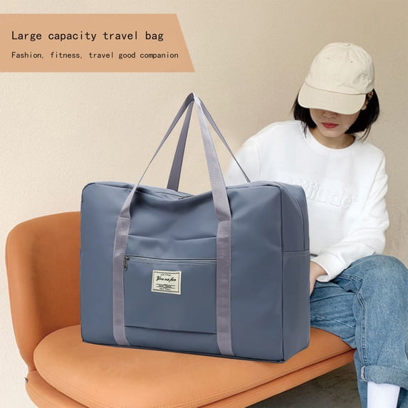 Openpig Travel Duffel Bag, For Airlines Personal Item Bag 17.7x16.1x7.4 Foldable Travel Tote Bag Overnight Carry on Luggage Bag