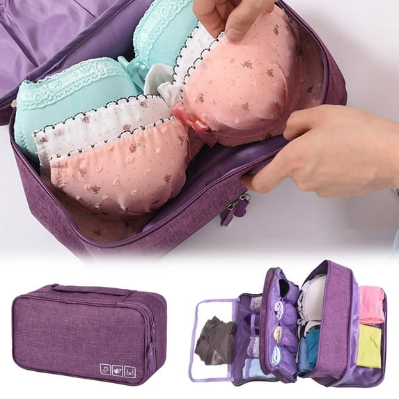 Openpig Travel Toiletry Bag for Women, Bra Organizer Underwear Storage Bag For Cosmetics, Toiletries, Hotel, Home, Bathroom, Airplane