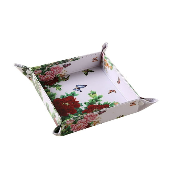 Openpig Tray Desktop Storage Organizer, Vegan Leather Catchall Tray Bedside Vanity Tray Nightstand Caddy Holder for Remote Controller, Watch, Keys, Phone, Wallet, Sunglasses