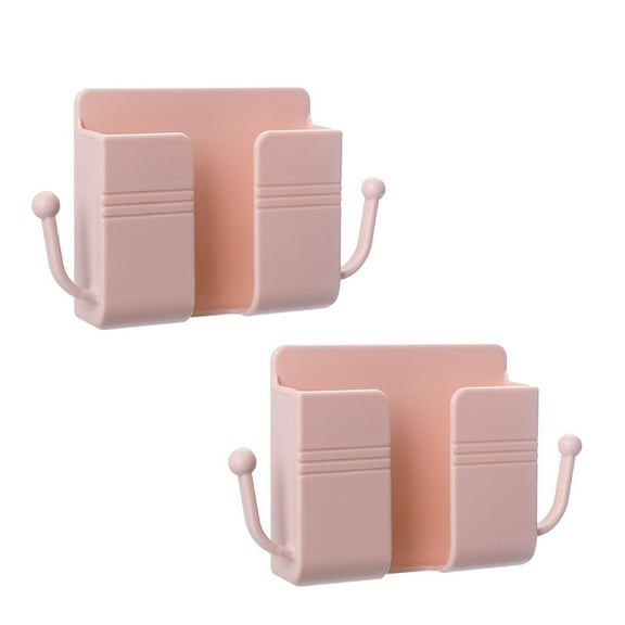Openpig Wall Mount Phone Holder Adhesive Wall Phone Mount Charging Stand and Remote Control Stand Multipurpose Socket Pocket Universal Deck Storage Box for Bedroom, Kitchen, Bathroom, Office
