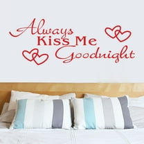Openpig World of Wall Decal Always Kiss Me Goodnight Wall Decals Quotes Sayings Sign Wall Art Stickers Vinyl Wall Decals for Bedroom