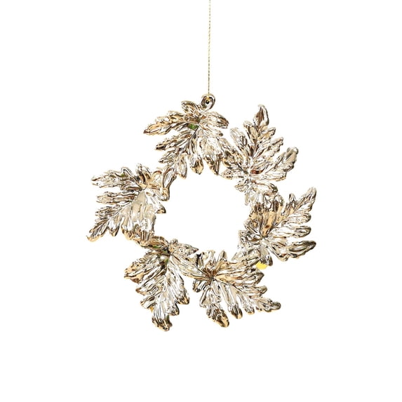 Openwork Wreath Christmas Ornament, 1.63 x 1.78-Inch Mini Hanging Circle Pendant with Hook for Christmas Tree, Wreath, Garland, Mantel and Holiday Decor