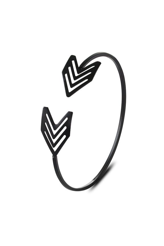 Openwork arrow geometric opening bracelet