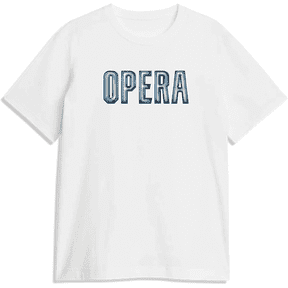 Opera 3D Short Sleeve T-Shirt White, Small, Men's
