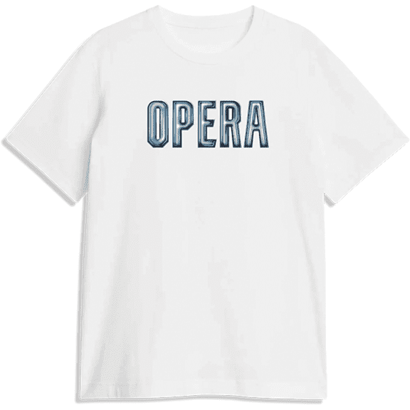Opera 3D Short Sleeve T-Shirt White, Small, Men's