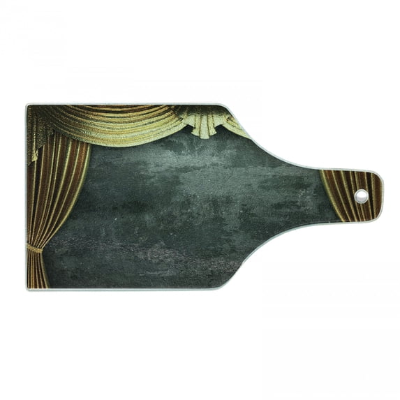 Opera Cutting Board, Vintage Grunge Theater Stage Classical Design Illustration Medieval Baroque Print, Decorative Tempered Glass Cutting and Serving Board, in 3 Sizes, by Ambesonne