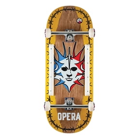 Opera Fatties Torn Spike Complete Skateboard 12X32.4 Brown/Yellow