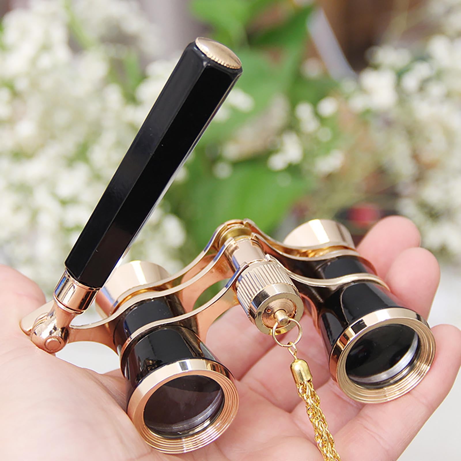 Opera Glasses 3X25 All Metal White Plated Night Vision Binoculars