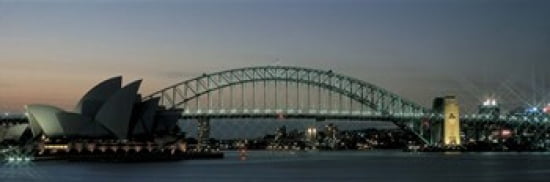 Opera House & Harbor Bridge Sydney Australia Canvas Art - Panoramic Images (36 x 12)