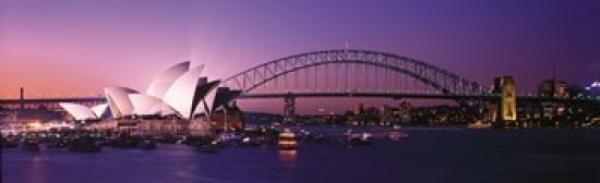 Opera House Harbour Bridge Sydney Australia Canvas Art - Panoramic Images (38 x 12)
