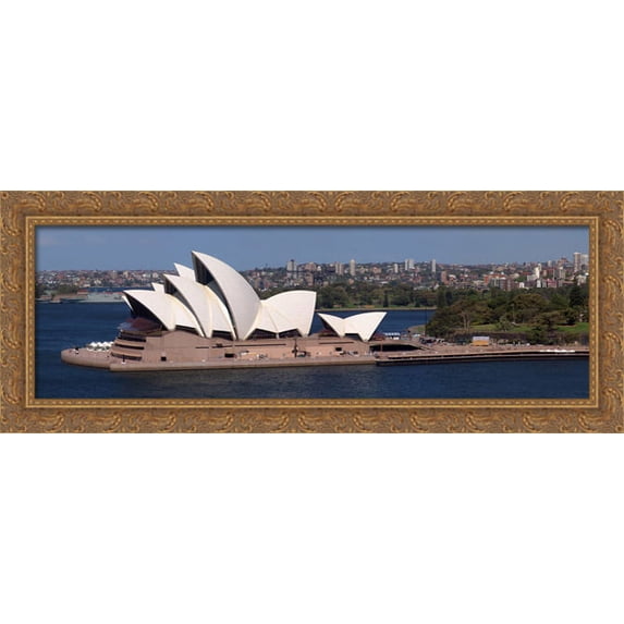 Opera House, Sydney, Australia 40x16 Large Gold Ornate Wood Framed Canvas Art