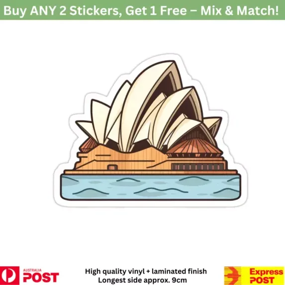 Opera House Sydney Sticker Phone Decal Water Bottle Stickers Car Decals ...