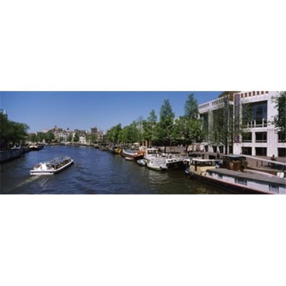 Opera house at the waterfront Amstel River Stopera Amsterdam Netherlands Poster Print by - 36 x 12