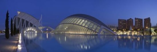 Opera house at the waterfront Ciutat De Les Arts I Les Ciencies Valencia Spain Canvas Art - Panoramic Images (36 x 12)