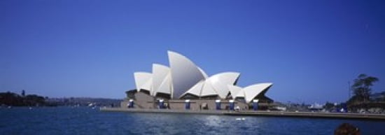 Opera house at the waterfront Sydney Opera House Sydney New South Wales Australia Canvas Art - Panoramic Images (36 x 13)