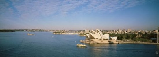 Opera house at the waterfront Sydney Opera House Sydney New South Wales Australia Canvas Art - Panoramic Images (36 x 13)