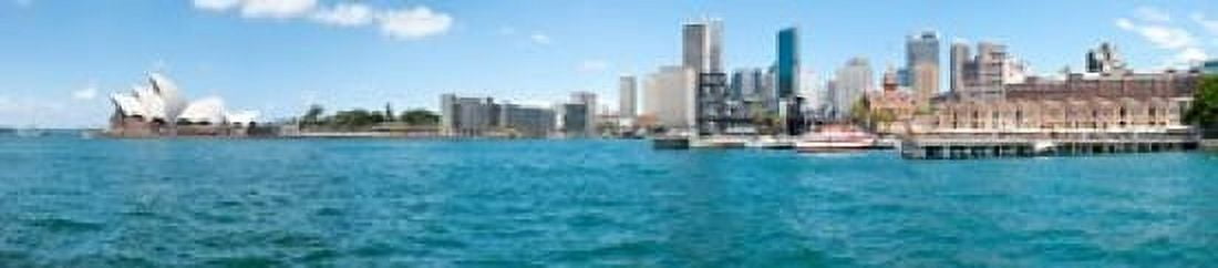 Opera house with city skyline Sydney Opera House Sydney New South Wales Australia 2012 Canvas Art - Panoramic Images (22 x 5)