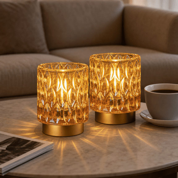 Operated Table Lamps Timer Mini Crystal Lamp For Area No Plug Cordless With Led Bulb Power Outdecorative Tabletop/corner/entryway/stairway/bathroom/fireplace