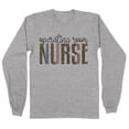 thumbnail image 1 of Operating Room Nurse Leopard Print Long Sleeve Shirt Unisex 2X-Large Grey, 1 of 5