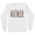 thumbnail image 1 of Operating Room Nurse Leopard Print Long Sleeve Shirt Unisex Large White, 1 of 5