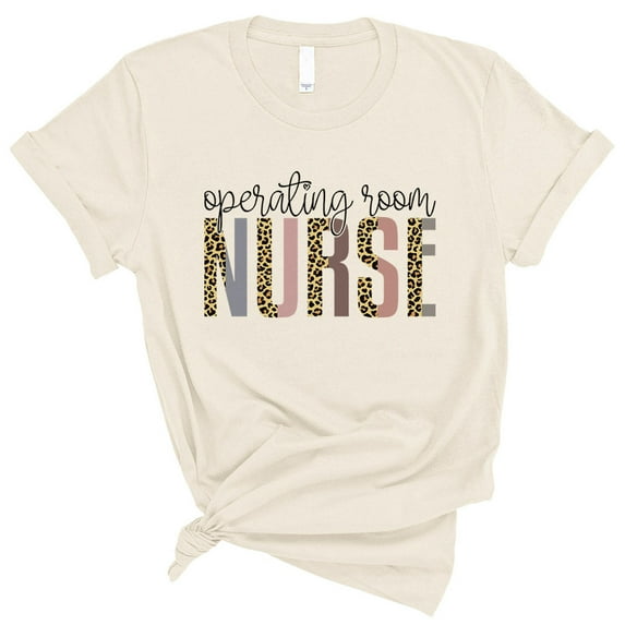 Operating Room Nurse Leopard Print Shirt Unisex X-Small Natural