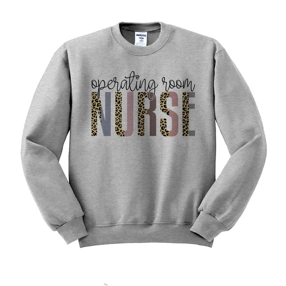 Operating Room Nurse Leopard Print Sweatshirt Unisex Small Grey