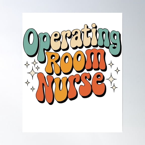 Operating Room Nurse Retro Colorful Poster Wall Art, Modern Wall Decor, 12x18 UNFRAMED