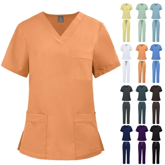 Operating Room Thin Short Sleeve Surgical Scrub Suit for Female Doctors in Summer Stretch Quick Dry for Beauty Salon Use