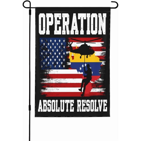 Operation Absolute Resolve flag American Flag Patriotic 12x18 Inches Flags Double Side Yard Banner Garden Decor Sign