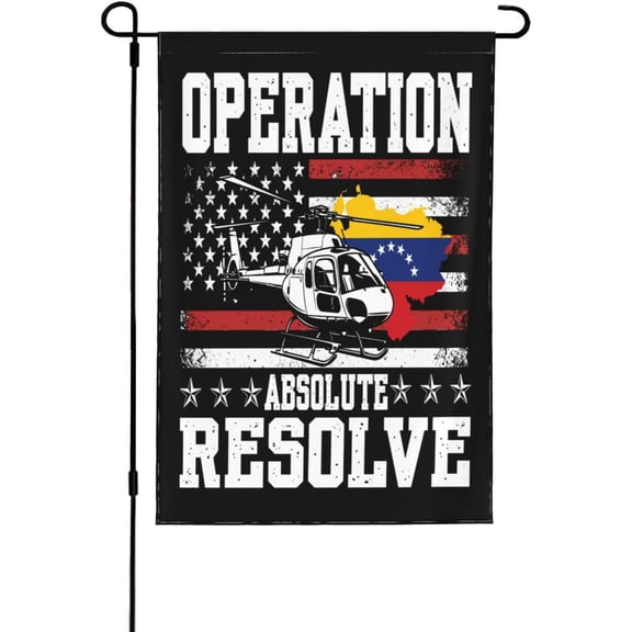 Operation Absolute Resolve flag American Flag Patriotic 12x18 Inches Flags Double Side Yard Banner Garden Decor Sign