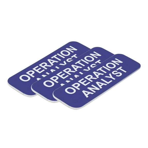 Operation Analyst 1 x 3" Name Tag/Badge, Blue, (3 Pack)