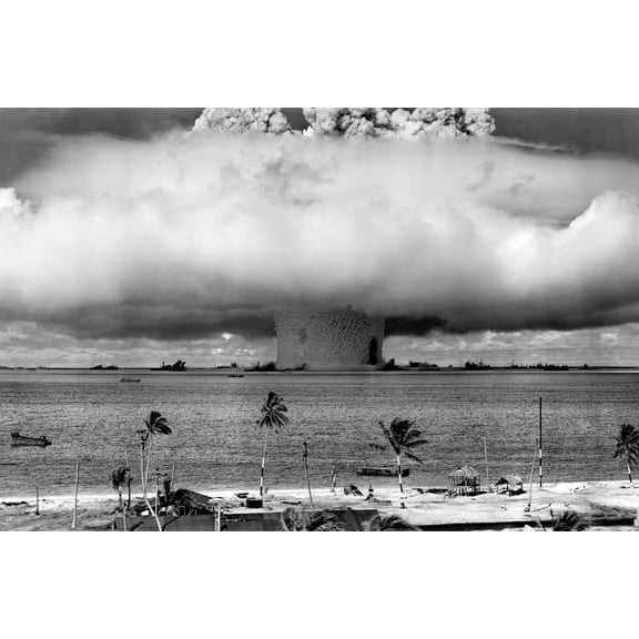 Operation Crossroads Baker Atomic Bomb Nuclear Testing Poster 12x16 Print on Metal Sign 12in x 16in Square Adults Z Posters