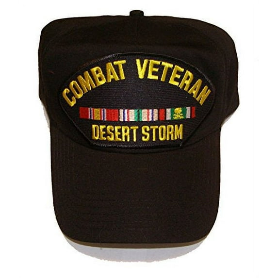 Operation Desert Storm Combat Veteran with 3 Ribbons Hat - Veteran Owned Business