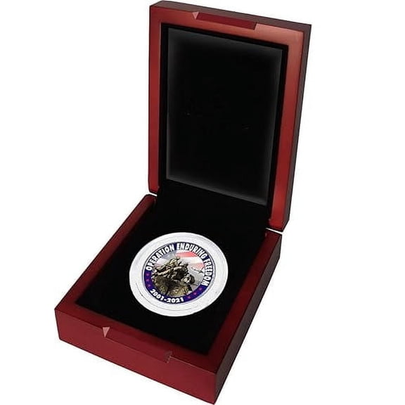 Operation Enduring Freedom Collectable Half Dollar in Wooden Box