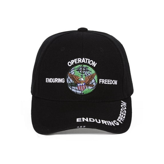 Operation Enduring Freedom Emblem Black Adjustable Hook and Loop Closure