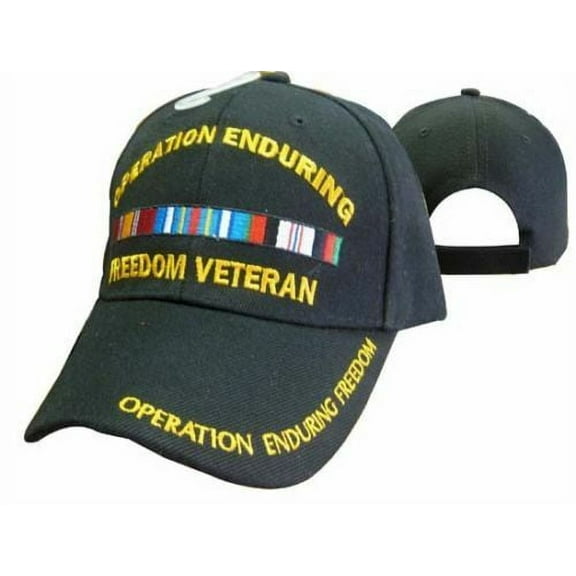 Operation Enduring Freedom Veteran Ribbon Black Baseball Hat Cap 608B (TOPW)