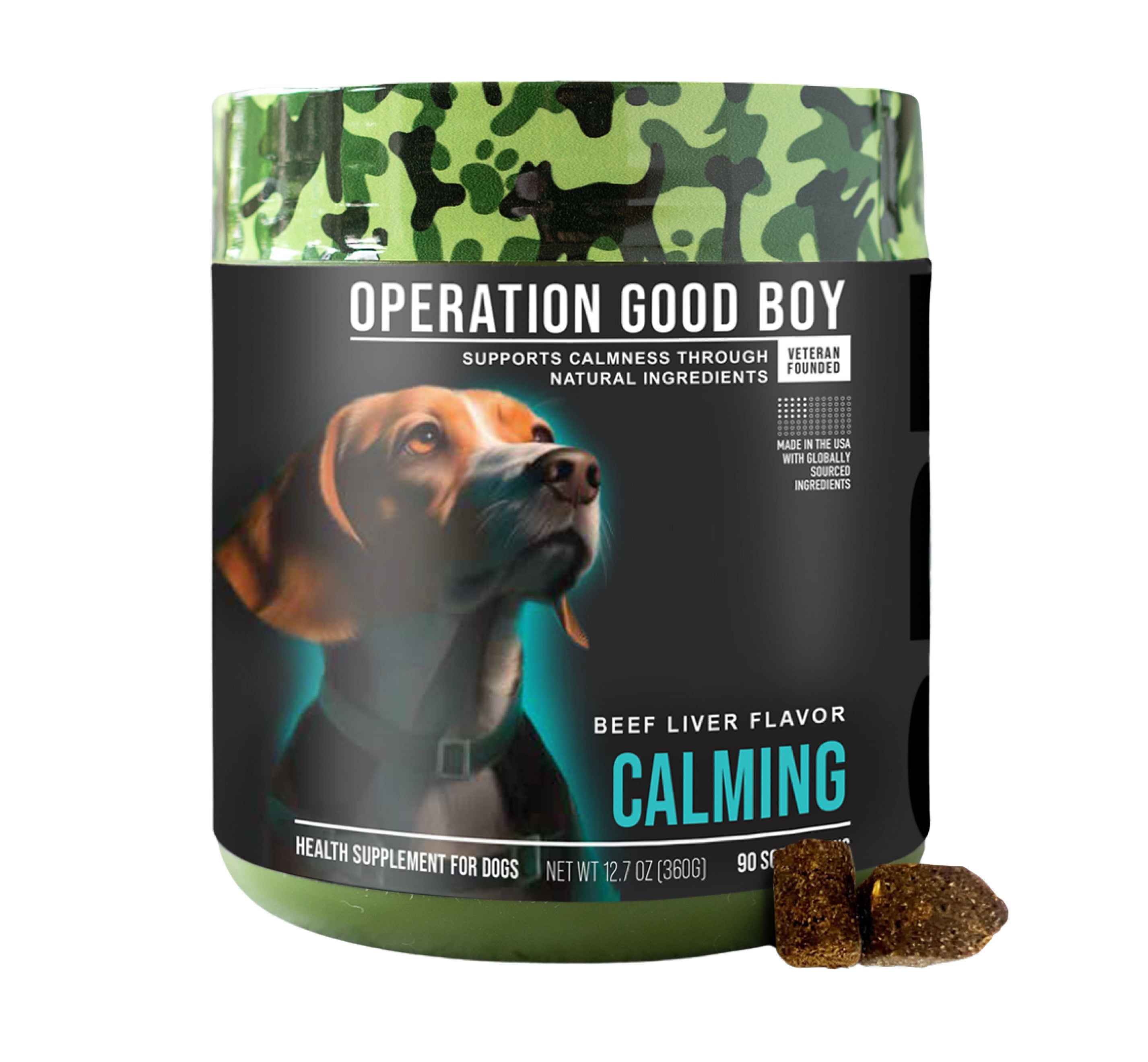 Operation Good Boy SRE: Calming Health Supplement for Dogs, Beef Liver Flavor, Ready to Eat, 90 Soft Chews
