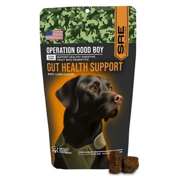 Operation Good Boy Probiotic Supplement for Dogs, Gut Support, Beef Liver Flavor Soft Chews, 60 Ct