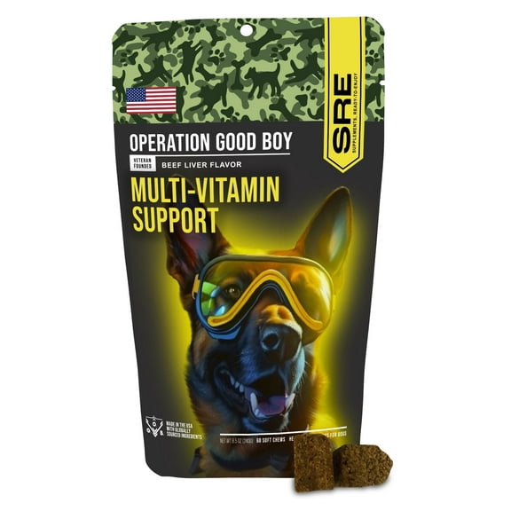 Operation Good Boy SRE: Multi-Function Support Supplement for Dogs, Beef Liver Flavor, Ready to Eat, 60 Soft