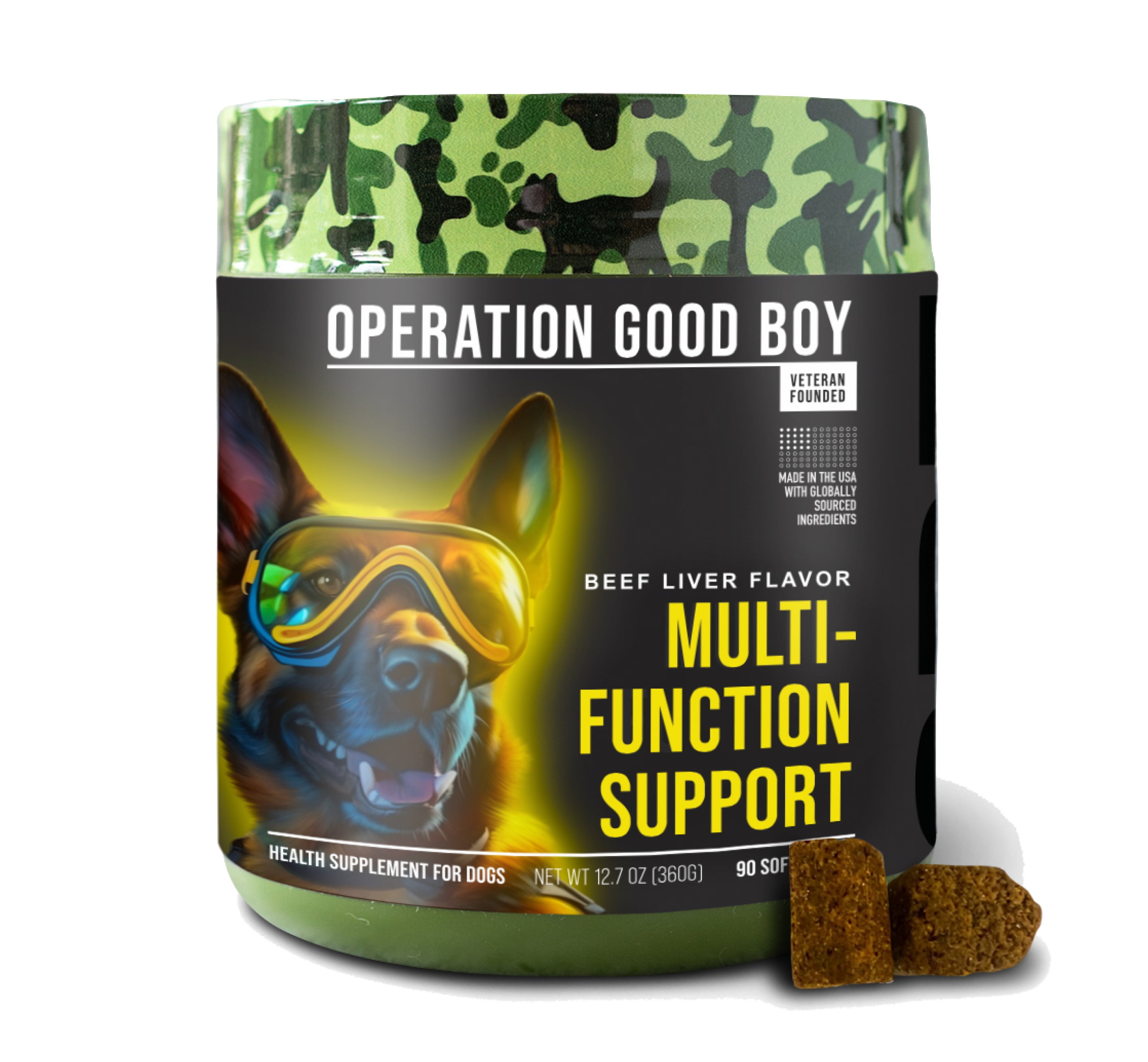 Operation Good Boy SRE: Multi-Function Support Supplement for Dogs, Beef Liver Flavor, Ready to Eat, 90 Soft Chews