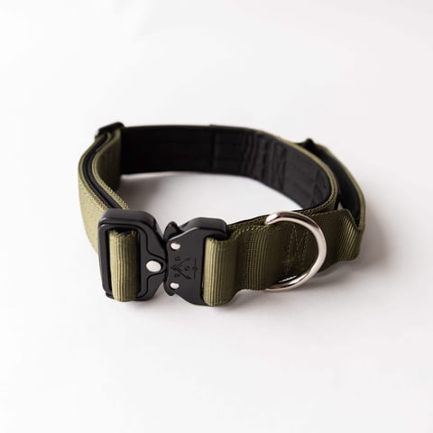 Operation Good Boy Tactical Adjustable Dog Collar with Quick Release Buckle, Green