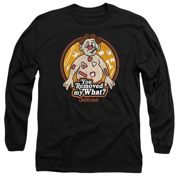 Operation You Removed My What Long Sleeve Adult 18/1 T-Shirt Black