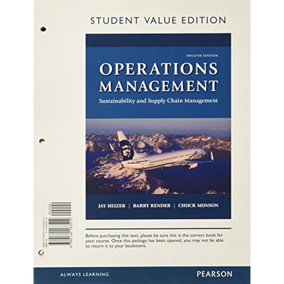 Pre-Owned Operations Management: Sustainability and Supply Chain Management, 9780134163512, 0134163516, Paperback, 12 edition